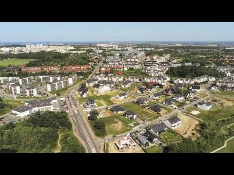 Gdańsk Jasień widziany z drona. Okolice Myśliwskiej, przystanku PKM Jasień z lotu ptaka