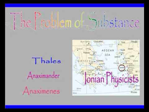 PreSocratics The Problem of Substance