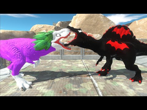 BATGIRL SPINOSAURUS DEATH FALL - Animal Revolt Battle Simulator