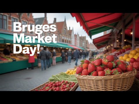 Shopping at Bruges Belgium Farmers Market Fresh Food Haul
