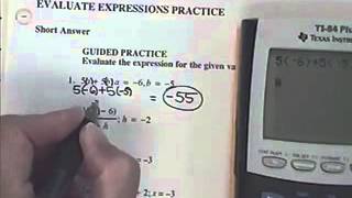 Evaluate Expressions Practice Part 1