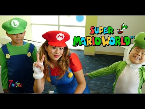 Super Mario World Medley, Best Piano Cover with Luigi & Yoshi @ 7 Notes Yamaha Music School