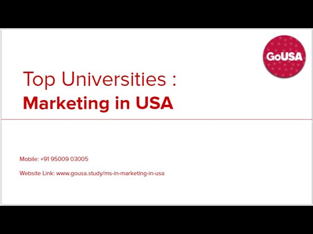 Top Universities for Marketing in USA