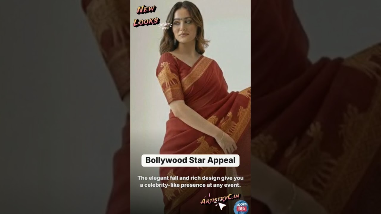 Pichwai Viscose Khadi Saree 2025 Under 1725? Get Rashmika's Look!
