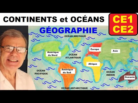 Continents et océans : Géographie pour ce1 ce2 à école à la maison
