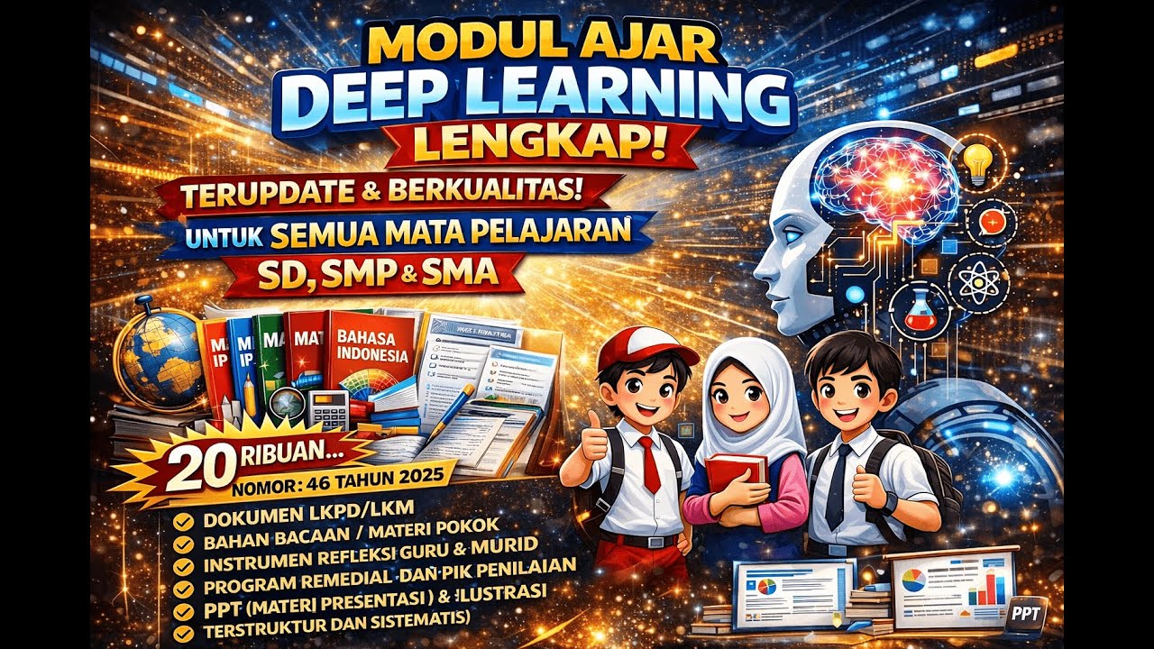 MODUL AJAR DEEP LEARNING LENGKAP! 🔥 Sesuai CP No.46 Tahun 2025 | Semua Mapel SD SMP SMA