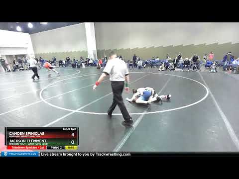 98 Lbs 5th Place Match - Jackson Clemment, Oregon Youth Wrestling Club Vs Camden Spiniolas, Harvar