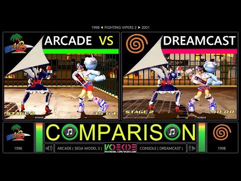 Fighting Vipers 2 (Arcade vs Dreamcast) Side by Side Comparison - Dual Longplay