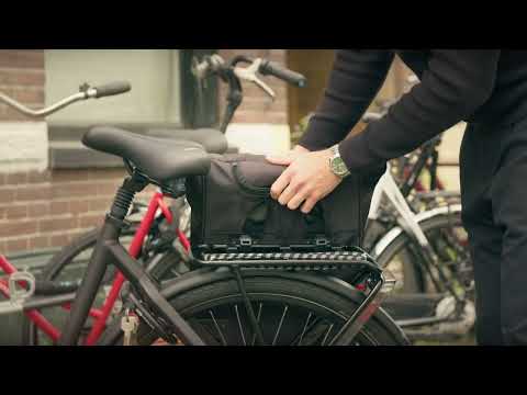 Voltano Fietstrolley Tas - Fietstas en Trolley in 1 - Zwart - 18-28 Liter