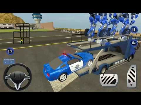 US Police Limousine Car Airplane Transport | #bc Transporting Robots Gameplay FHD