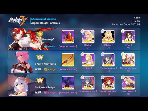 Honkai Impact 3: Memorial Arena Exalted Tier Argent Knight (31306 Score)