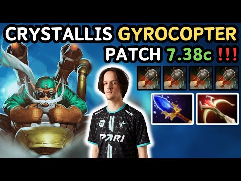 🔥 Crystallis GYROCOPTER Hard Carry Gameplay Patch 7.38c 🔥 Crystallis Perspective - Dota 2 Pro