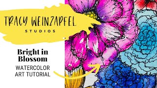 Bright in Bloom (Beginner Watercolor Flower Art Journal Tutorial)