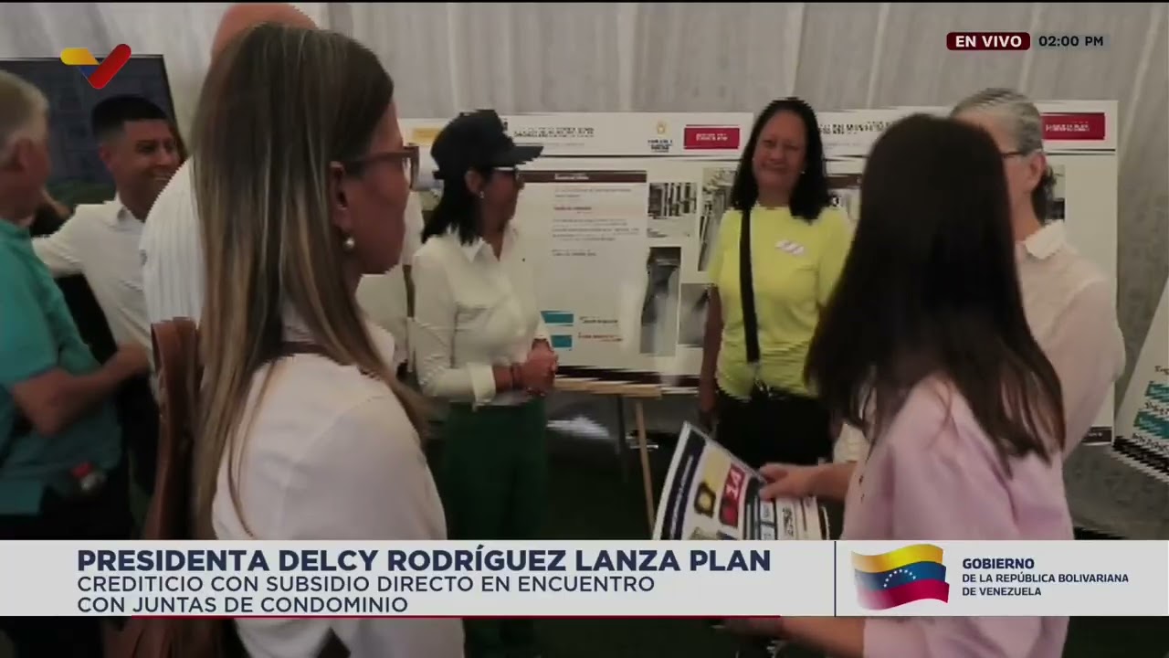 Delcy Rodríguez, créditos a juntas de condominio y visita a edificio en Los Dos Caminos