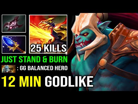 WTF 12MIN GODLIKE Just Stand & Burn 1v5 Tank Huskar with Unlimited HP Regen 7Min Armlet Dota 2