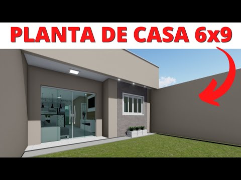PLANTA DE CASA PEQUENA COM 02 QUARTOS | 6x9 METROS