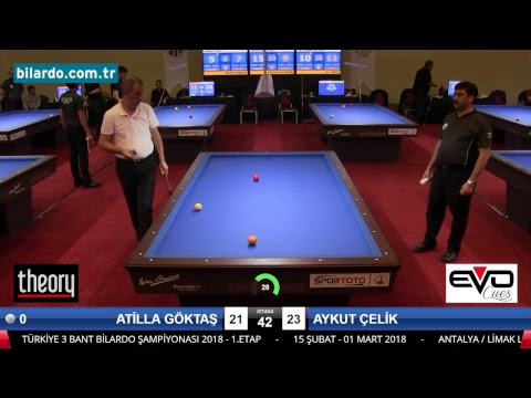 ATİLLA GÖKTAŞ & AYKUT ÇELİK Bilardo Maçı - 2018 ERKEKLER 1.ETAP-1. Ön Eleme