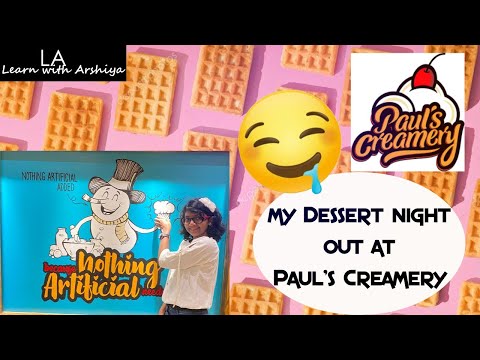 My Dessert Night At Paul's Creamery | Birthday Waffle with Blue Cotton Candy Ice-cream Scoop on Top