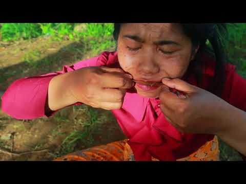 Survival In Forest - Pretty Women Pick Mussels At River - Boil Mussels Eat Delicious