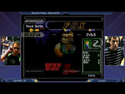 Shine 2018 SSBM - JD (Fox) vs. Juicebox (Sheik) - Melee R2 Pools