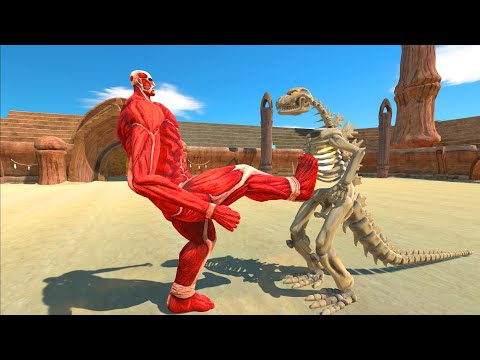 COLOSSAL TITAN VS GODZILLA SKELETON - Animal Revolt Battle Simulator
