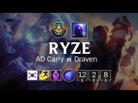 Ryze ADC vs Draven - KR Challenger Patch 8.12