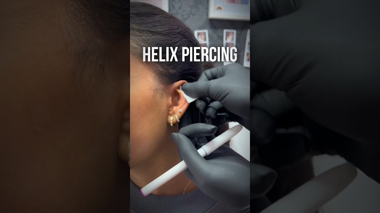 Helix Piercing ✨ One of the most popular ear piercings in 2023! #earpiercing #piercing