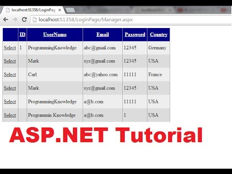 ASP NET Tutorial 4 How to Create a Login website Connecting Database to Registration Page