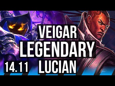 VEIGAR vs LUCIAN (MID) | 65% winrate, Legendary | EUW Master | 14.11