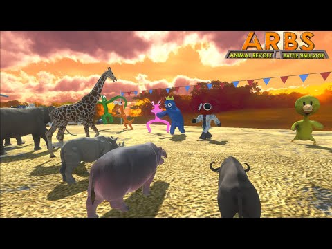 Dinosaurs and All unit  VS Rainbow Friends - Animal Revolt Battle Simulator