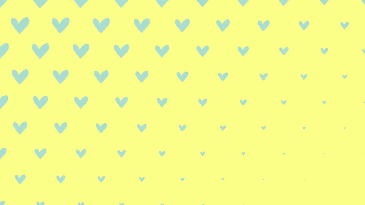 Blue Romantic Hearts Pattern Loop on Fashion Yellow Gradient Background | 4K | FREE TO USE