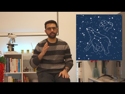 The Big Dipper in Night Sky and Peace Symbol Swastika