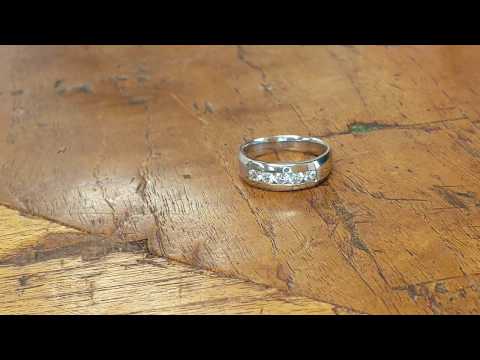 0.75 Ct. 5 Stone Channel Set Men's Wedding Ring - TwoBirch - TB-GR-0004-WG-J