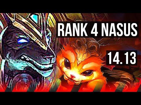 NASUS vs GNAR (TOP) | Rank 4 Nasus, 4/0/4, 66% winrate | EUW Challenger | 14.13