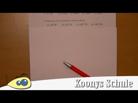 Faktorisieren und dann teilweise Wurzel ziehen, Aufgaben vorgerechnet, Übung | 6/11 - Blatt 0992
