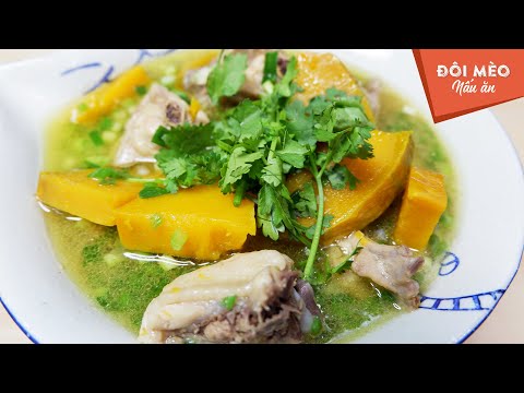 Canh bí đỏ thịt gà