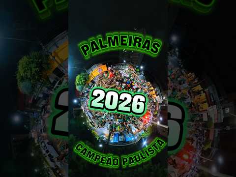 Palmeiras campeão paulista, comemorando na praça de Ourinhos