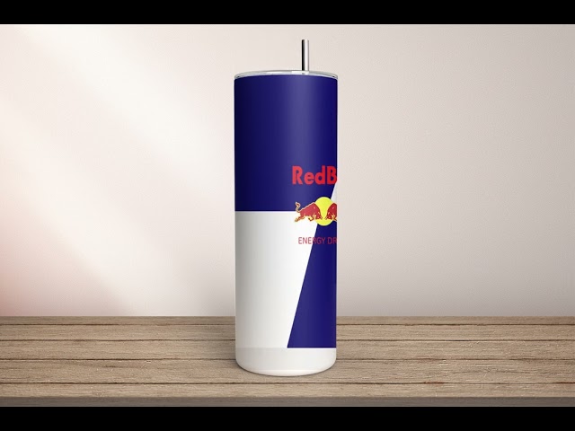 Blue and white redbull tumbler