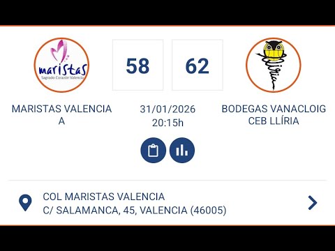 MARISTAS VALENCIA A 58  BODEGAS VANACLOIG CEB LLIRIA 62