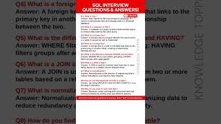 SQL Interview Questions and Answers
