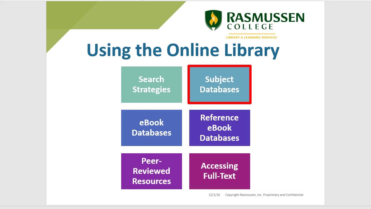 Using the Online Library: Subject Databases