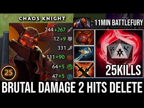 Brutal Damage 2 Hits K.O Chaos Knight Vs 11Min Battlefury AM CRAZY Godlike Battle Top 50 Rank Dota 2