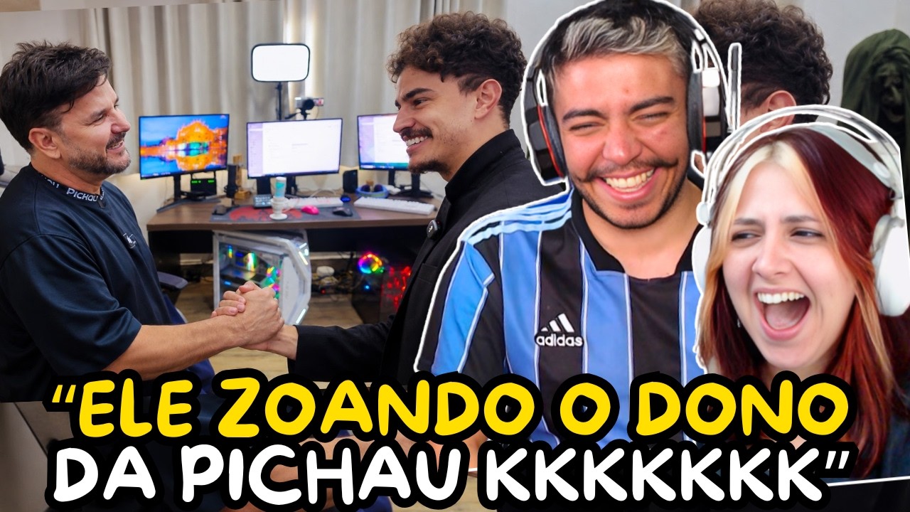BISTECONE e SEU PRIMEIRO PATROCÍNIO GAMER! RECEBEU O DONO DA PICHAU EM SUA MANSÃO | react