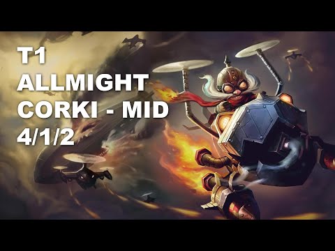 T1 Allmight Mid Corki vs Azir - KR Challenger Rank Game 10.7