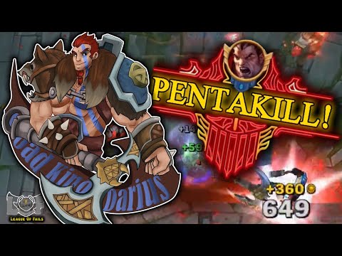 Epic LoL Moments #18 | Darius Pentakill 1v5 Broken full AD darius (League of Legends)