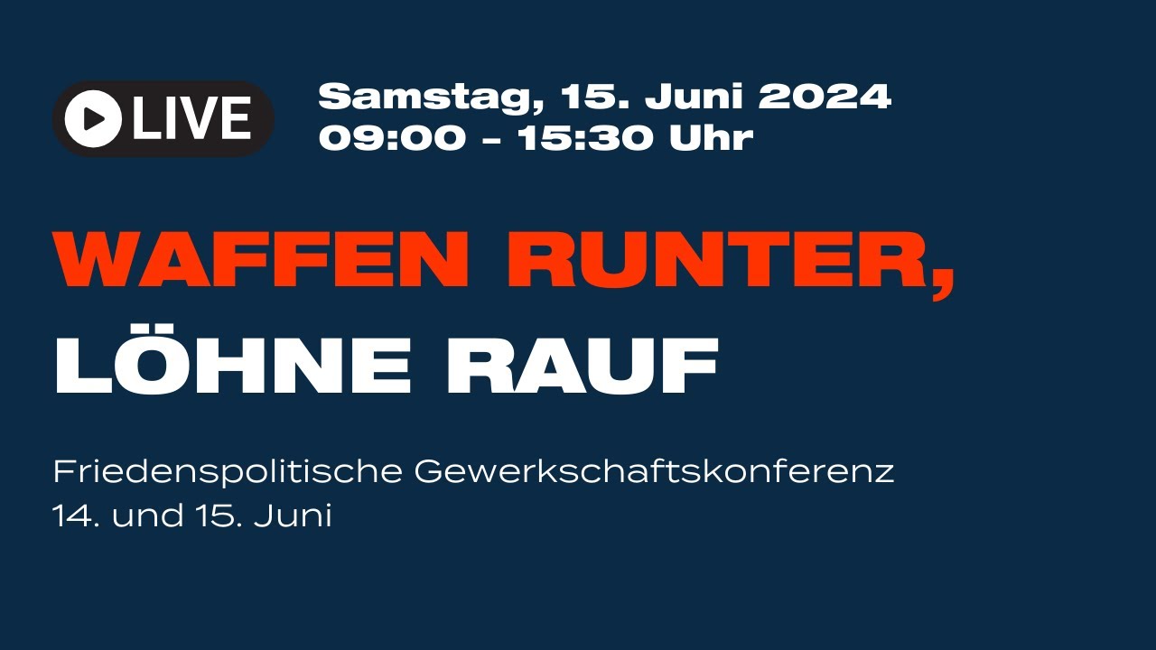 Live: Waffen runter, Löhne rauf!