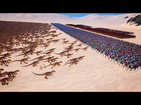 Can Spartan Wall Save Jesus from 10,000 Velociraptors ? | Ultimate Epic Battle Simulator | UEBS