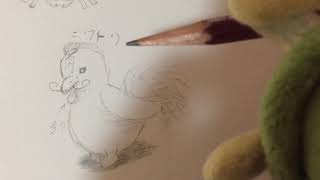 動物パーク 人間が描いた絵を亀と鶏に落書きさせてみた。〔無言〕