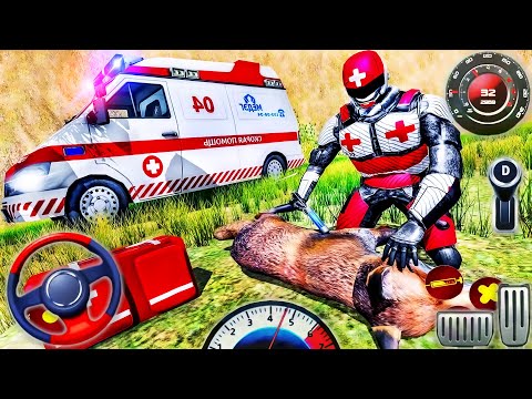 Ambulance Driving Simulator 2020 - Robot Doctor Zoo Animals Rescue Ranger - Android GamePlay