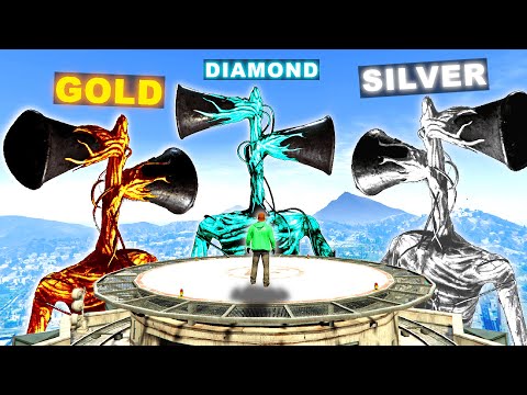 UPGRADED SIREN HEAD ARMY Invades The CITY (Diamond, Gold and Silver!?) - GTA 5 Mods Funny Gameplay